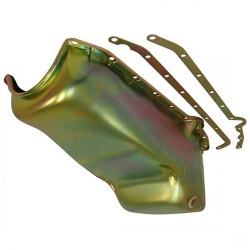 [66-802] Oil Pan Sump Chevrolet Small Block 283-350-400 High Performance Style Zinc