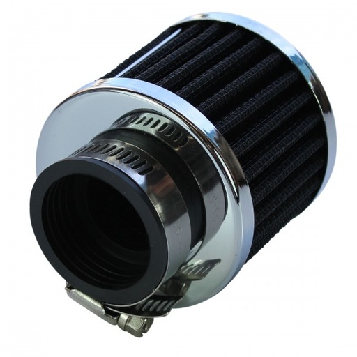 [68-061] Valve Cover Breather Clamp On 1-3/8"(35mm) Id Chrome Top Black Element