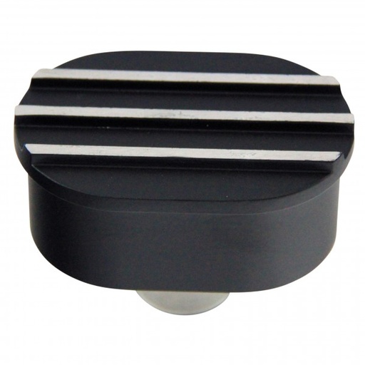 [68-509] Valve Cover Breather Cap Push In 1"(25mm) Neck Alloy Black Oval Finned
