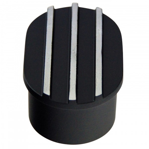 [68-510] Valve Cover Breather Cap Push In 1"(25mm) Neck Alloy Black Oval Finned with Pcv