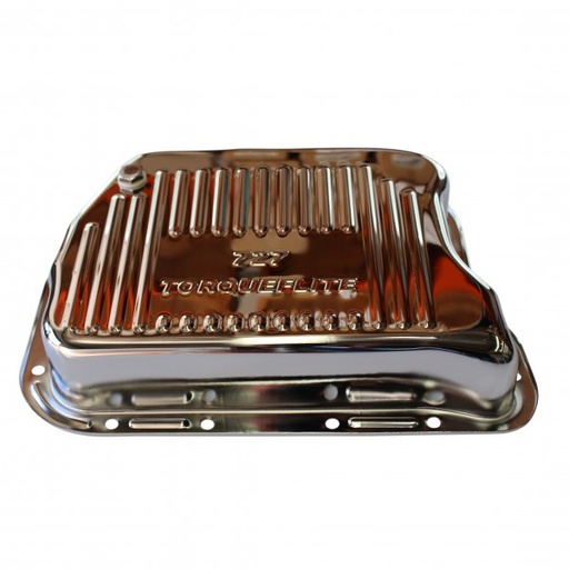 [68-555] Transmission Pan Chrysler Torqueflite 727 60mm Deep Chrome Steel Finned