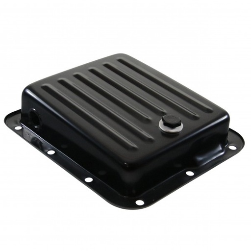 [68-574] Transmission Pan Ford C4 OEM 2-3/8" Depth Black Steel Finned Pan Fill