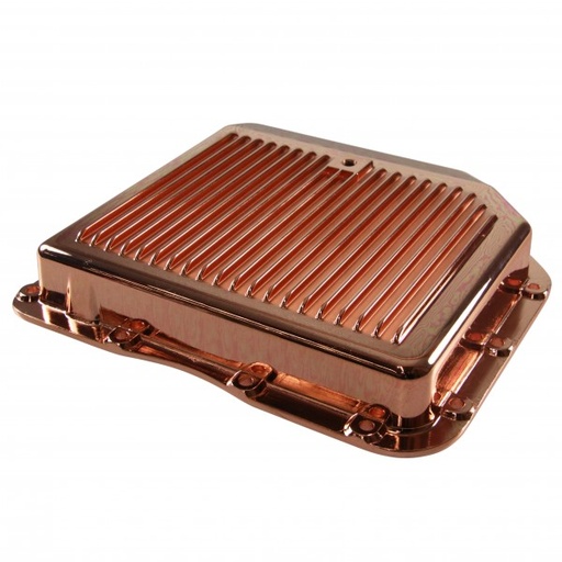 [68-576] Transmission Pan GM Turbo 350 2-1/4" Deep Copper Coated Alloy Finned + Plug