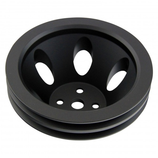 [69-247] Pulley Water Pump Double Groove Swp Black Alloy Small Block Chevrolet 265-400
