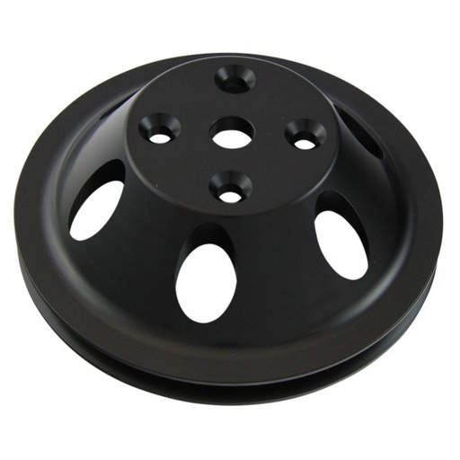 [69-248] Pulley Water Pump Single Groove Lwp Black Alloy Small Block Chevrolet 265-400