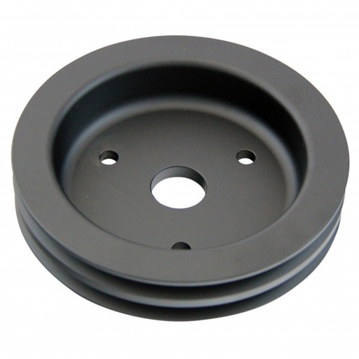 [69-251] Pulley Crankshaft Double Groove Swp Black Alloy Big Block Chevrolet 396-454