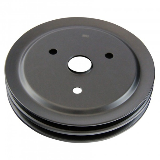 [69-256] Pulley Crankshaft Double Groove Swp Black Steel Small Block Chevrolet 265-400