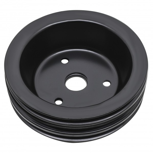 [69-257] Pulley Crankshaft Triple Groove Swp Black Steel Small Block Chevrolet 265-400