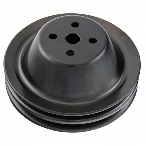 [69-262] Pulley Water Pump Double Groove Swp Black Steel Small Block Chevrolet 265-400