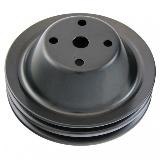 [69-264] Pulley Water Pump Double Groove Lwp Black Steel Small Block Chevrolet 265-400