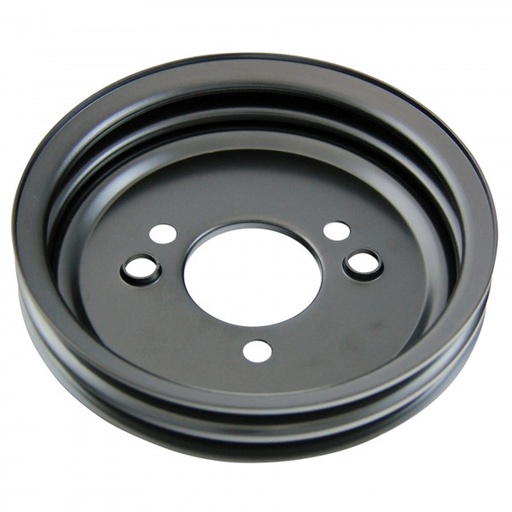 [69-266] Pulley Crankshaft Double Groove Swp Black Steel Big Block Chevrolet 396-454