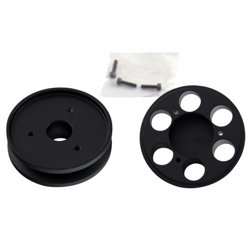 [69-270] Pulley Alternator Single Groove + Nose Cover Black Alloy SB Chev