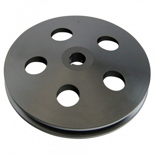 [69-272] Pulley GM Power Steering Single Groove Black Alloy 5/8" Shaft 5-3/4" Diam
