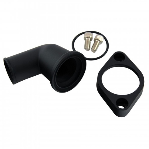 [69-281] Water Neck Chevrolet Small Big Block 15 Degree Black Alloy Swivel 360 Degree