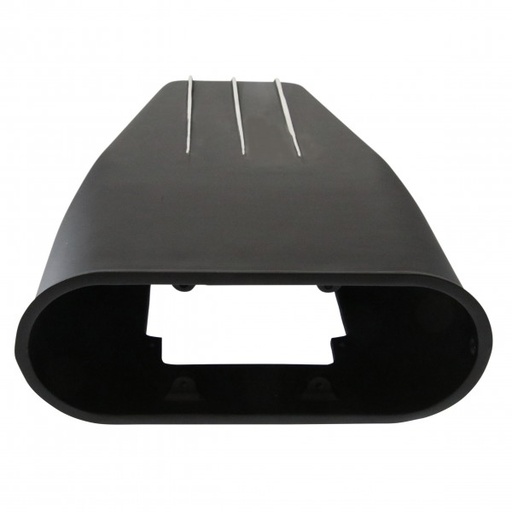 [69-326] Street Scoop Finned (Mr Gasket Style) Bug Catcher Single/Dual Carb Black 20-1/2"