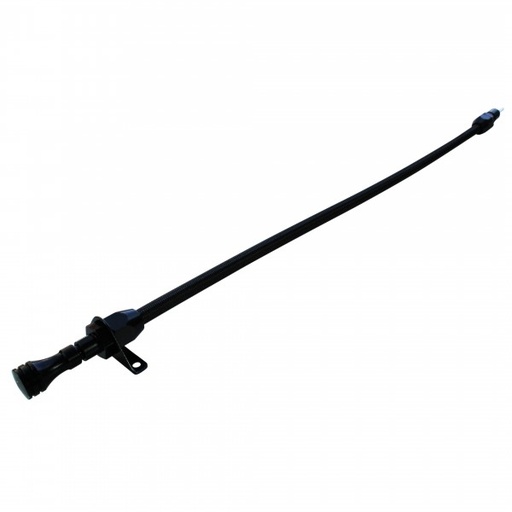 [69-340] Transmission Dipstick Tube Ford C6 Firewall Mount Flexible Black Braided