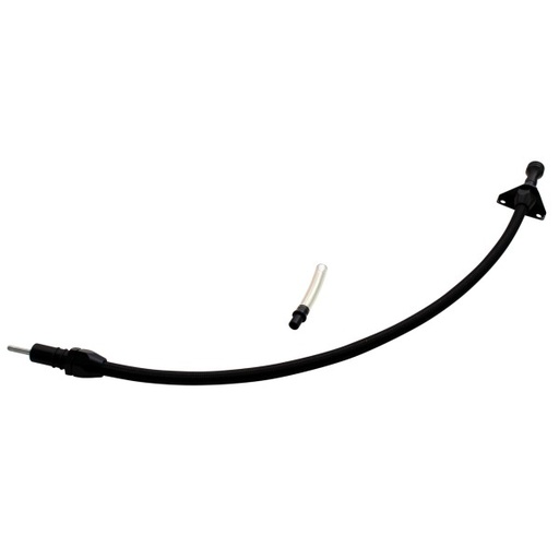 [69-342] Transmission Dipstick Tube GM Turbo 350/400 Firewall Mount Flexible Black Braid