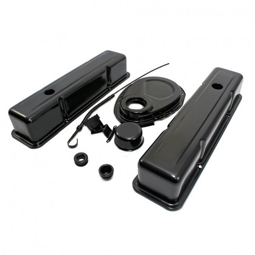 [69-350] Chevrolet Small Block V8 Engine Dress Up Kit with Black Tall Valve Cover