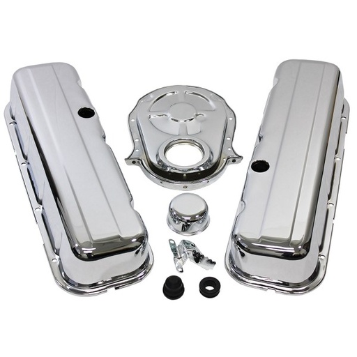 [69-355] Chevrolet Big Block V8  396-454 Engine Dress Up Kit Chrome Tall Valve Cover