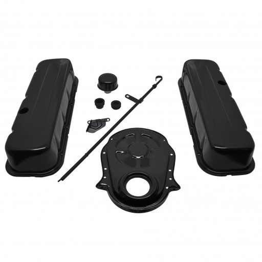 [69-357] Chevrolet Big Block V8  396-454 Engine Dress Up Kit Black Tall Valve Cover