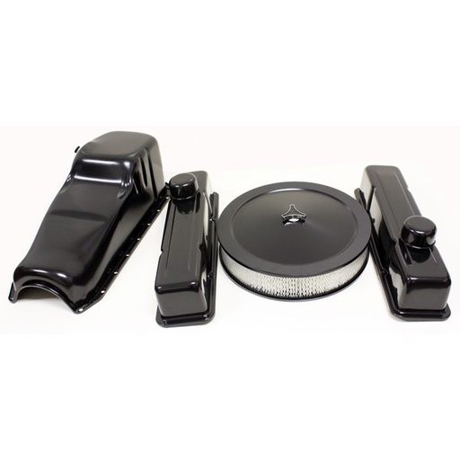 [69-372] Chevrolet Small Block Engines 283-305-327-350-400 Black Engine Dress Up Kit