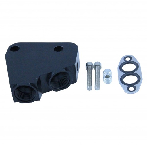[69-410] Oil Cooler Adaptor Kit GM LS1 LS2 LS3 LS6 LS7 Gen 4 Engines Black -10AN Female