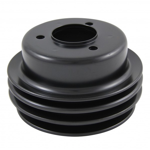 [69-465] Pulley Crankshaft Triple Groove Black Steel Ford Windsor 289 1965-66