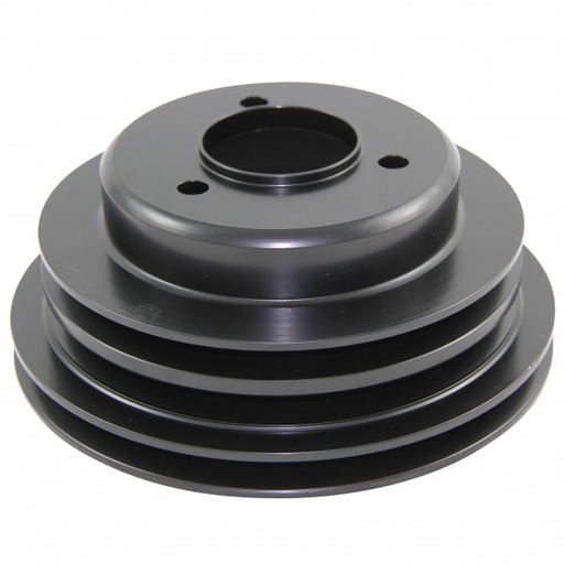 [69-466] Pulley Crankshaft Triple Groove Lwp Black Alloy Big Block Chevrolet 396-454