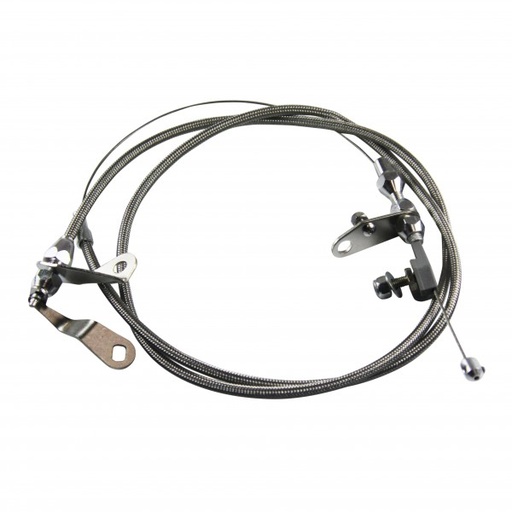 [69-505] Kickdown Assembly Ford C-4 Braided Stainless Outer with hardware