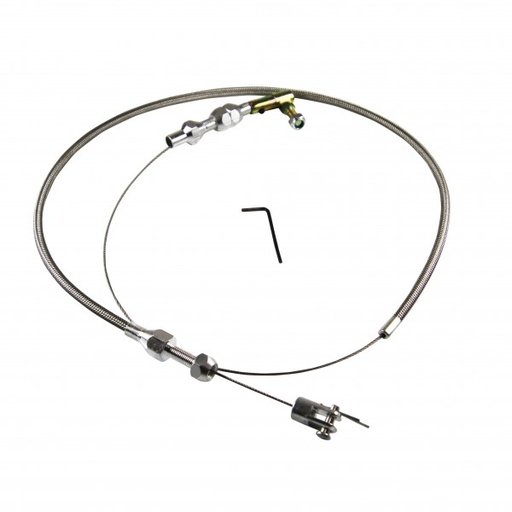 [69-509] Throttle Cable Assy Kit Fits Carb Engine + some Efi Braided Stainless 24" Long