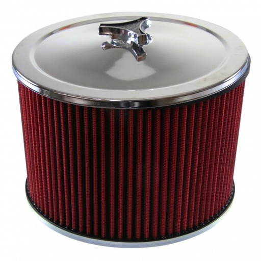 [69-628] Chrome Air Cleaner 9" Wide x 6" Tall Suit 2-5/16" Stromberg Carb Red Element