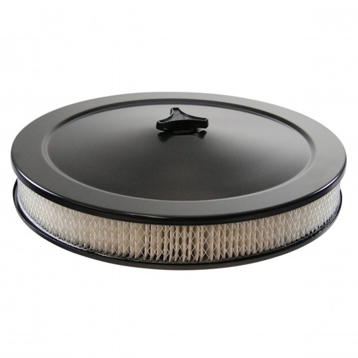 [69-663] Black Air Filter Cleaner 14" x 2" Holley Rochester Recessed Base Paper Element