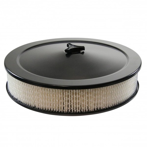 [69-664] Black Air Filter Cleaner 14" x 3" Holley or Holden Quadrajet Base Paper Element