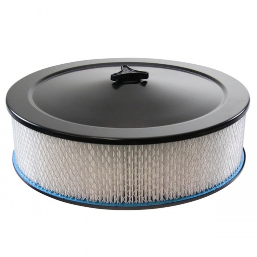 [69-666] Black Air Filter Cleaner 14" x 4" Holley Rochester Recessed Base Paper Element