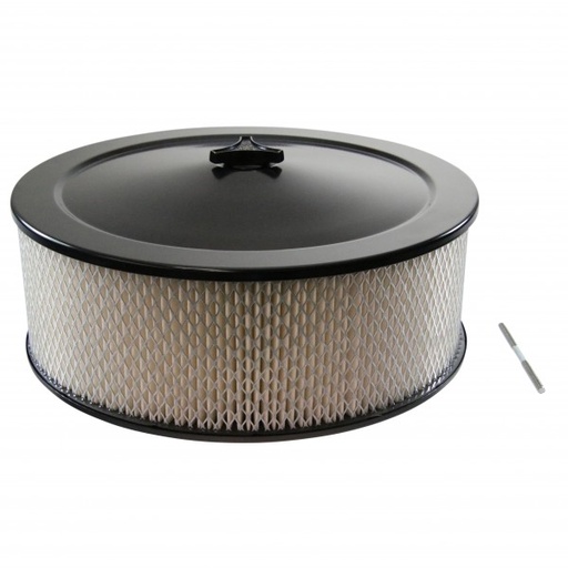 [69-667] Black Air Filter Cleaner 14" x 5" Holley or Holden Quadrajet Base Paper Element