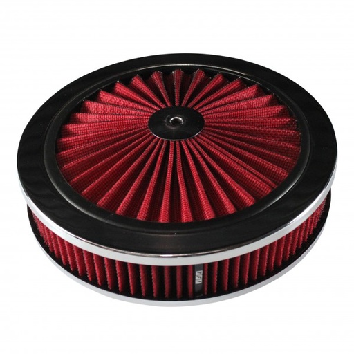 [69-704] Extraflow Red Chrome Air Cleaner Filter 9"x 2" Assy fit Stromberg 2-5/8" Base