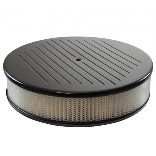 [69-710] Black Ball Milled Aluminium Air Cleaner 14" x 3" Holley Edelbrock Paper Filter