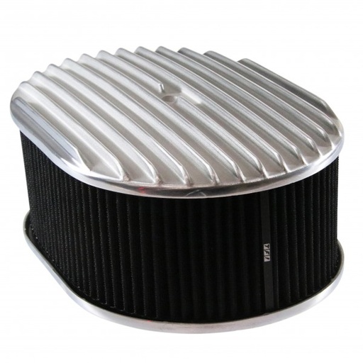 [69-724] Oval Full Finned Air Cleaner 12" x 4" Holley Edelbrock Quadrajet Black Filter