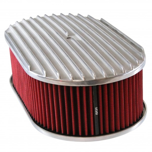 [69-727] Oval Full Finned Air Cleaner 15" x 4" Holley Edelbrock Quadrajet Red Filter