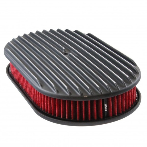 [69-737] Oval Black Full Finned Air Cleaner 15" x 2" Holley Edelbrock Quadrajet Carter