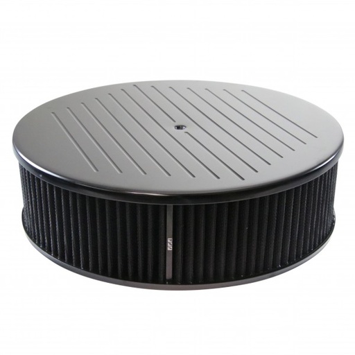 [69-740] Black Ball Milled Aluminium Air Cleaner 14" x 4" Holley Edelbrock Black Filter