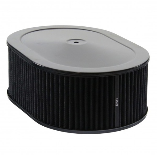 [69-746] Oval Black Steel Air Cleaner 12" x 4" Holley Edelbrock Quadrajet Black Filter