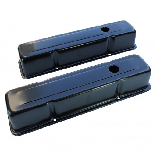 [9215BLACK] Valve Covers Black Chevrolet Small Block 283-400 Tall Baffled-pr