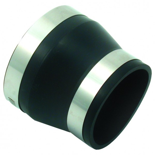 [9741] Air Intake Coupler Reducer 4 Inch-3.5 Inch Black with Hose Clamps