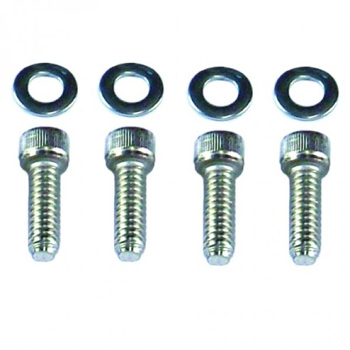 [9782] Valve Cover Bolts Chrome Socket Head 1/2" x 1/4"-20 + Stainless Washers Set 4