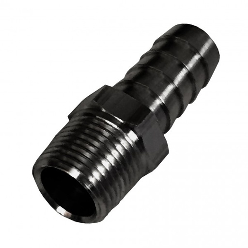 [98102] Straight Hose Fitting 3/8 NPT Male Thread x 1/2 Barb Hose Tail End