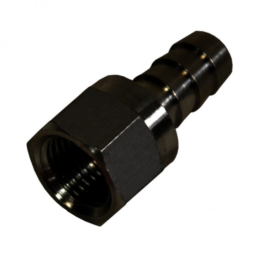 [98200] Straight Hose Fitting -6AN Female Swivel Thread x 3/8 Barb Hose Tail End