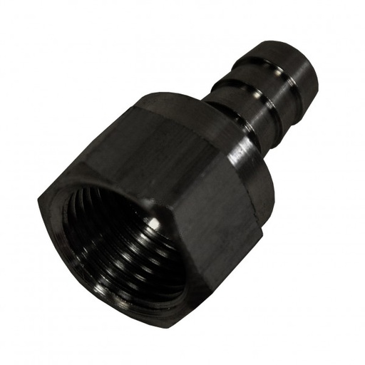 [98201] Straight Hose Fitting -8AN Female Swivel Thread x 3/8 Barb Hose Tail End