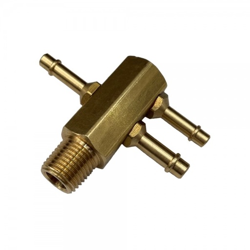 [B18N] Brass Commodore Intake Vacuum Hose Tree - 3 Ports