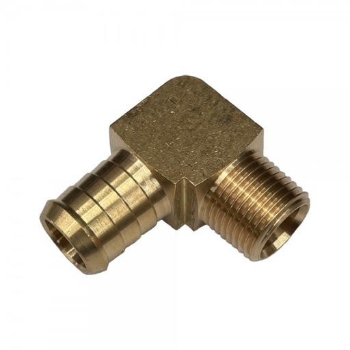 [BME3412] Brass Male Elbow Tail Fitting 3/4" (19.1mm) Hose Tube End to X 1/2" (21mm) BSP